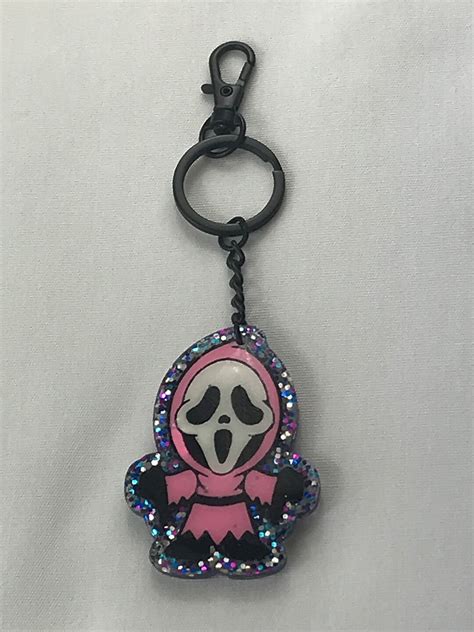 Horror Movie Icon Scream Ghostface Inspired Handmade Resin Keychain