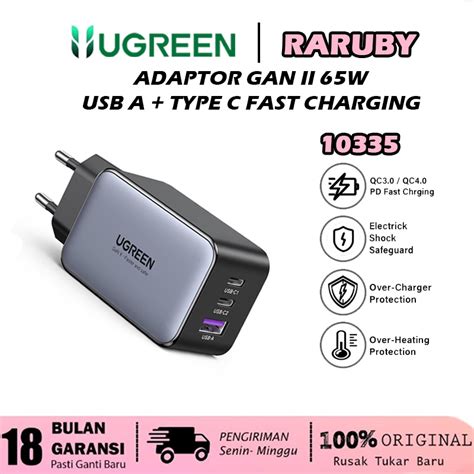 Jual Ugreen Nexode Adaptor Kepala Charger Gan Adapter Fast Charging W