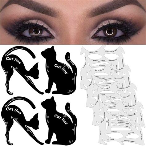 Buy 8 Piece Cat Eyeliner Stencil Stickers 27 Styles Professional Stamp