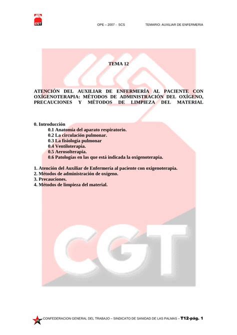 PDF TEMA 12 AE SCS 2007 At AE Al Paciente Con Oxigenoterapia