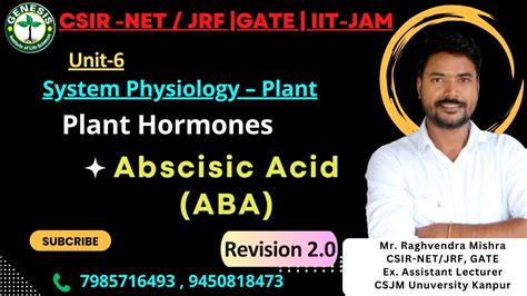 Abscisic Acid Aba Plant Hormones Quick Revision Lecture 6 Plant Physiology Unit 6