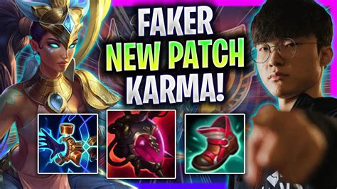 FAKER PLAYS KARMA IN THE NEW PATCH T1 Faker Plays Karma Mid Vs