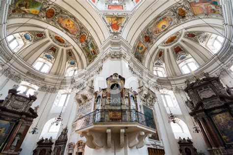 Interior Of Salzburg Cathedral In Austria Stock Photo | Royalty-Free ...