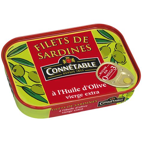 Filets de sardines à lhuile dolive vierge extra Connétable