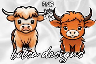 Cute Baby Highland Cow Graphic By Lotsa Designs Creative Fabrica