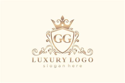 Mod Le Initial De Logo De Luxe Royal De Lettre Gg Dans L Art Vectoriel