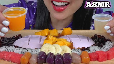 Asmr Yogurt Jello Fresh Fruit Eating Sounds No Talking Sas Asmr Youtube