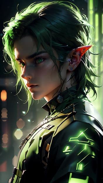 Premium AI Image Cyberpunk Elf