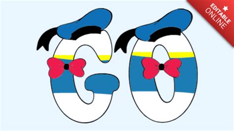 Go Donald Duck Cartoon Font G N Rateur D Effet De Texte