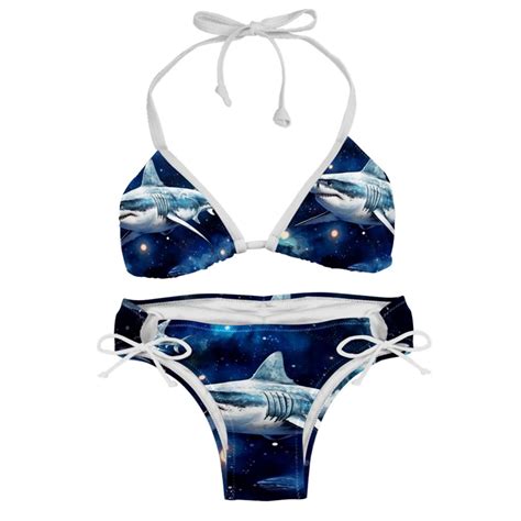 Starry Shark Detachable Sponge Adjustable Strap Bikini Set Two Pack Swim Suits For Versatile
