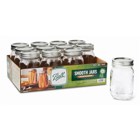 Ball Regular Mouth Pint Jars Smooth Sided Mason Jars With Lids And Bands 12 Count Michaels