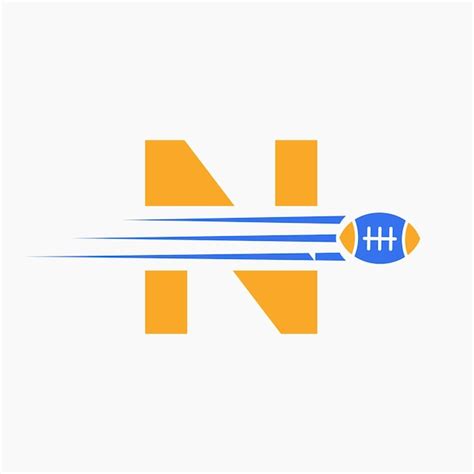 Premium Vector Letter N Rugby Football Logo Combine With Rugby Ball