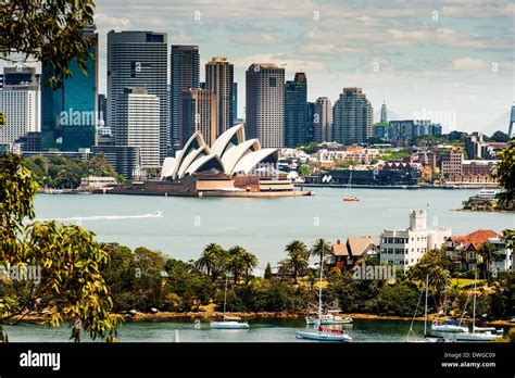 View Of The Sydney Skyline Taken From Taronga Zoo Featuring The Sydney
