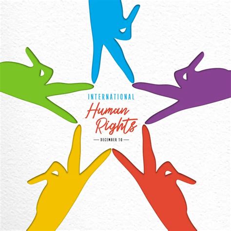 International Human Rights Day Illustration Global Equality Peace Diverse People Stock Vector