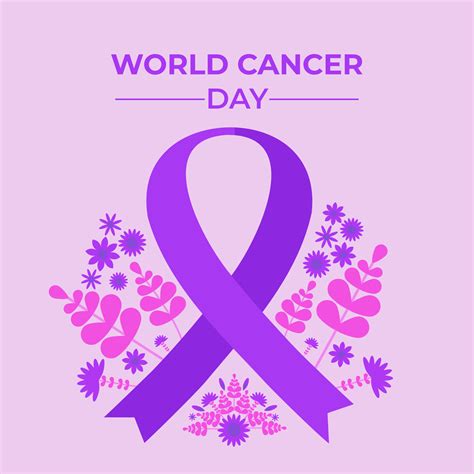 World Cancer Day Purple Ribbon Illustration Design 4930328 Vector Art