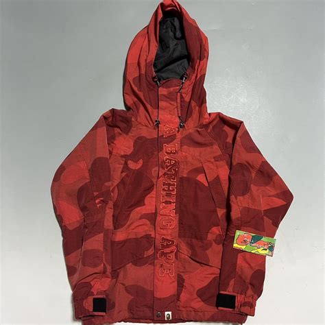 Bape Bape Snowboard Jacket Red Camo Grailed