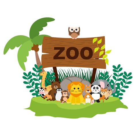 Vector Cartoon Zoo Animals