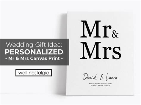 Wedding T Idea Personalized Mr And Mrs Canvas Print Wall Nostalgia