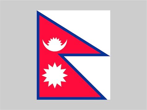 Colores oficiales de la bandera de Nepal y proporción ilustración