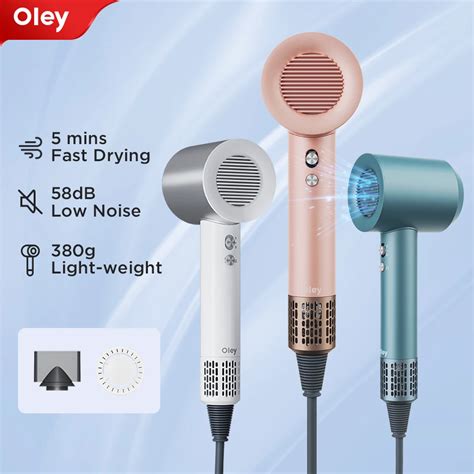 Oley High Speed Hair Dryer 900w Lightweight Powerful Brushless Motor Low Noise Quick Dryer