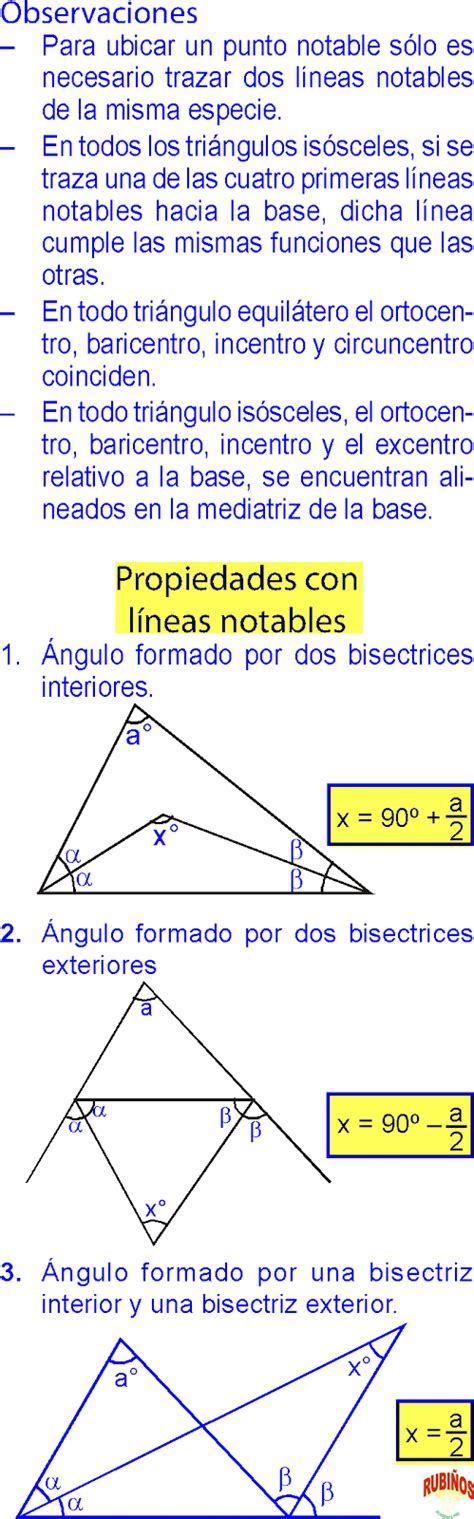 LÍneas Notables En Un TriÁngulo De Geometria Basica MatemÁticas De Secundaria Y Preuniversitaria