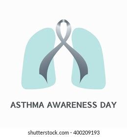 Asthma Awareness Design Template Grey Ribbon Stock Vector (Royalty Free ...