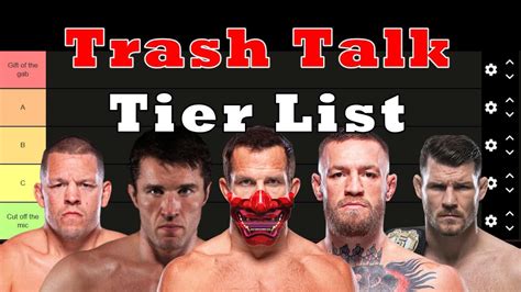 The Best Trash Talkers In Ufc History Tier List Youtube