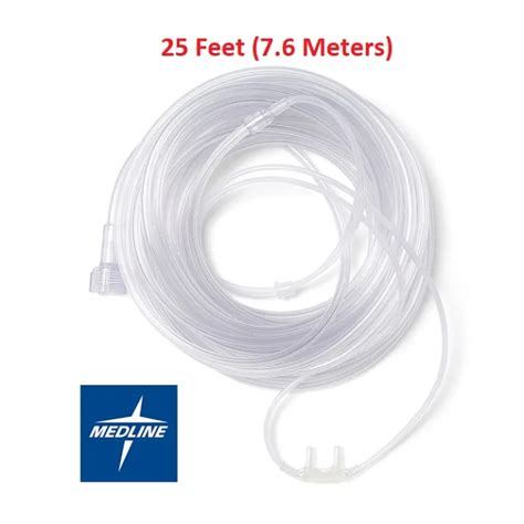 Usa Brand Medline Soft Touch Nasal Oxygen Cannula Universal Connector 25 Feet 76 Meters