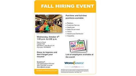 Worksource Thurston Fall Hiring Event - Thurston County Chamber of Commerce 