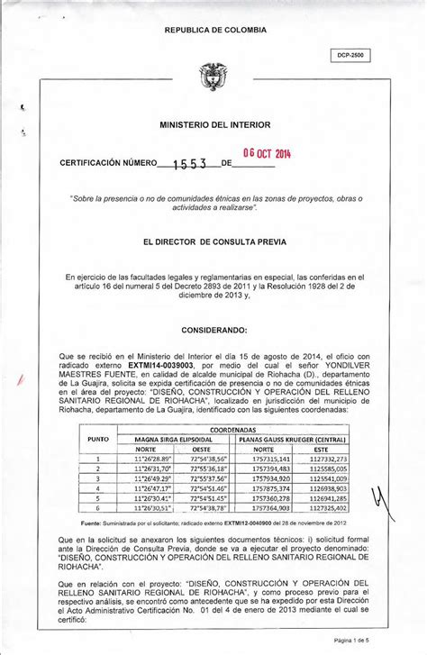 PDF REPUBLICA DE COLOMBIA 1 Ministerio Del PDF FileMEDIA GUAJIRA