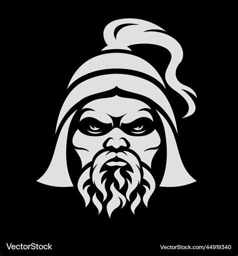 Modern king genghis khan logo Royalty Free Vector Image