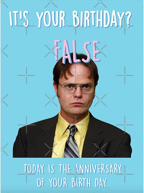 Dwight Schrute Birthday Card The Office Sticker For Sale By Alma