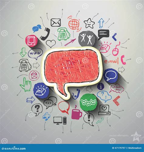 Social Network Collage With Icons Background Stock Vector