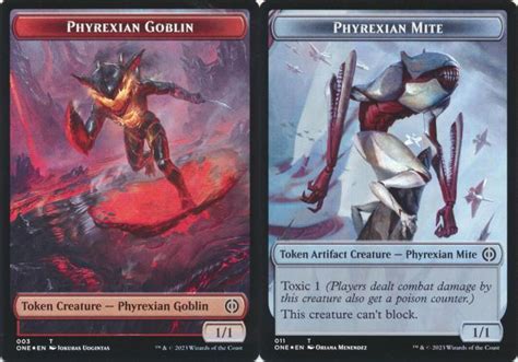 Phyrexian Goblin 003 Phyrexian Mite 011 Double Sided Token Foil