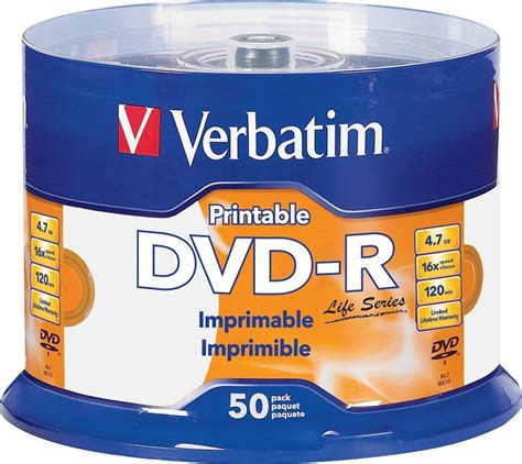 PP Verbatim 98472 Blank DVD R Inkjet Printable Disc DVD IJP Memory