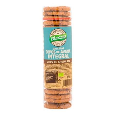 Galletas De Avena Integral Chocolate Biocop 250 G Herbolario Ágave