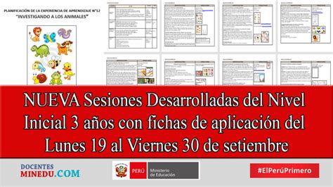 Nueva Sesiones Desarrolladas Del Nivel Inicial A Os Con Fichas De