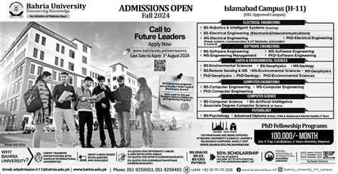 BU Islamabad Announces Doctorate Degree PhD Admission 2024 Online