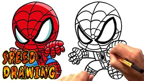 How To Draw Chibi Spider Man Speed Drawing Youtube