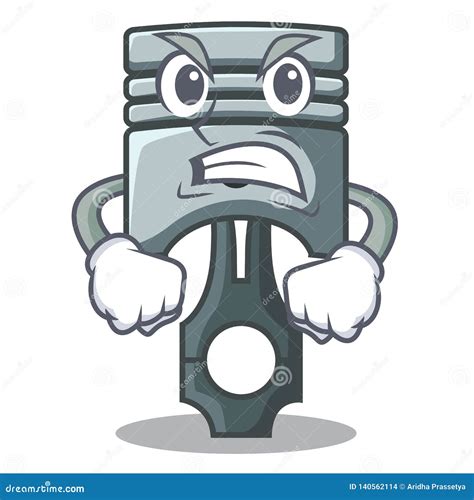 Angry Piston Isolated In The Cartoon Shape Vector Illustration ...