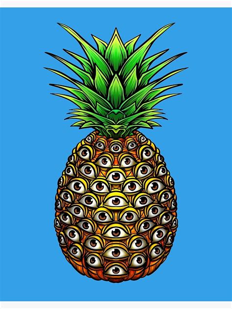 Psychedelic Pineapple With Eyes Trippy Design Art Board Print For Sale By Teeming Redbubble