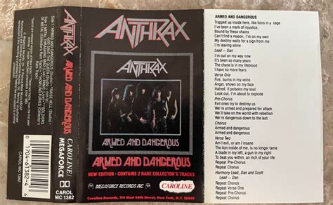 Anthrax Armed And Dangerous 1985 Cassette Discogs