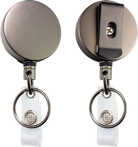 Teskyer Heavy Duty Retractable Badge Reels Retractable Keychains Metal Badge