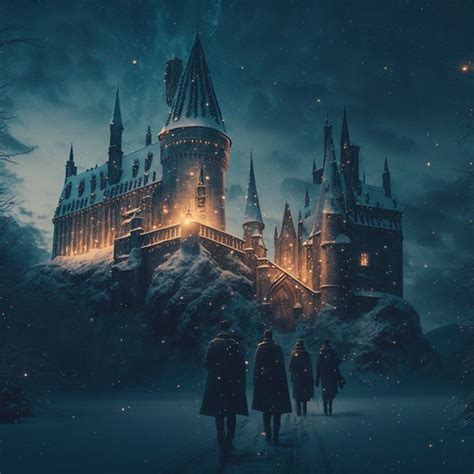 Hogwarts In The Snow At Night In Christmas Wallpaper Harry Potter