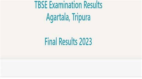 Tripura TBSE 10th 12th Result 2023 How To Check Class 10 12 Results