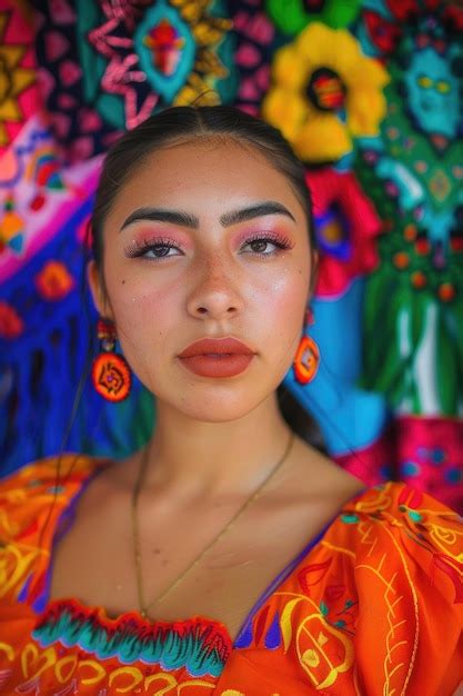 Premium Photo A Vibrant Portrait Capturing The Beauty Of A Young Mexican Woman