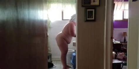 Fat Grandma Chrissy Krug See Her 249 Lb Nude Body In The Bathroom At Home Tnaflix