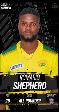 Romario Shepherd Digital Player Card Sa League Fancraze