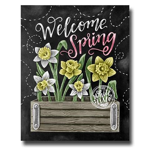 Spring Art Welcome Spring Daffodil Art Chalk Art Hello Spring