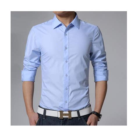 Cotton Full Sleeve Formal Shirt For Men Sky Blue 4135